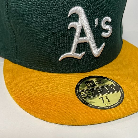 Oakland A's New Era Home Authentic On-Field 59FIFTY Fitted Hat 7 3/8 See Photos - Picture 8 of 9